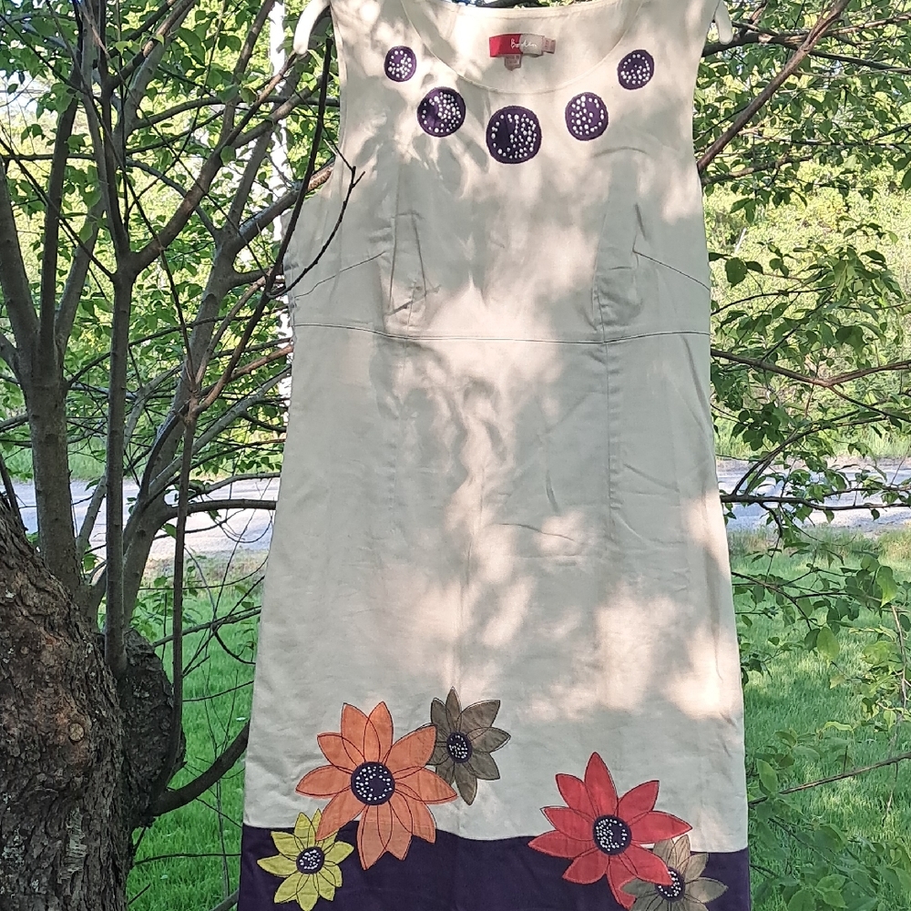 Boden Cream and Red Dress